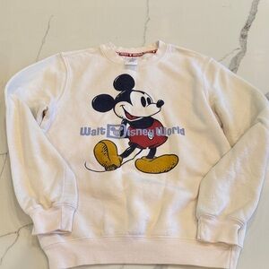Disney Men's Cream Mickey Mouse Crewneck Sweater